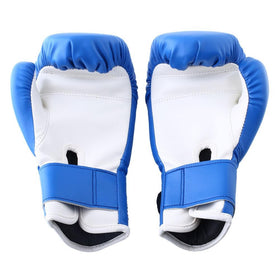 Blue Leather Gloves